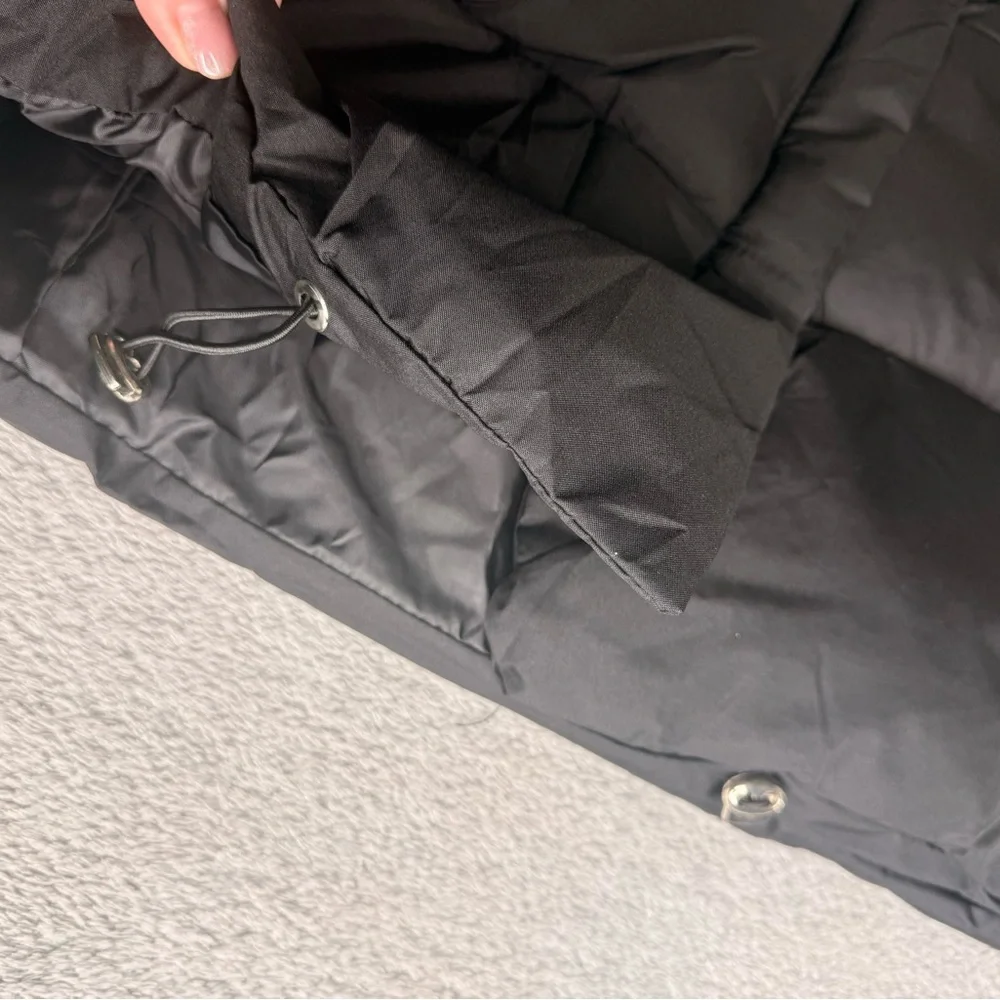 Black Puffer Vest Quilted Sleeveless Jacket Pockets Cozy Winter Layer Size 2XL